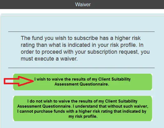 mutual fund waiver