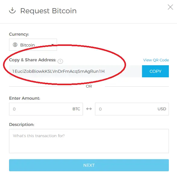 send bitcoin to blockchain