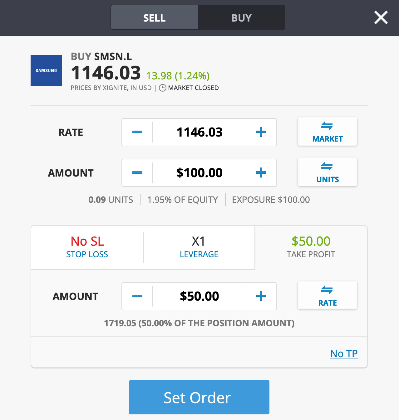 open buy trade position