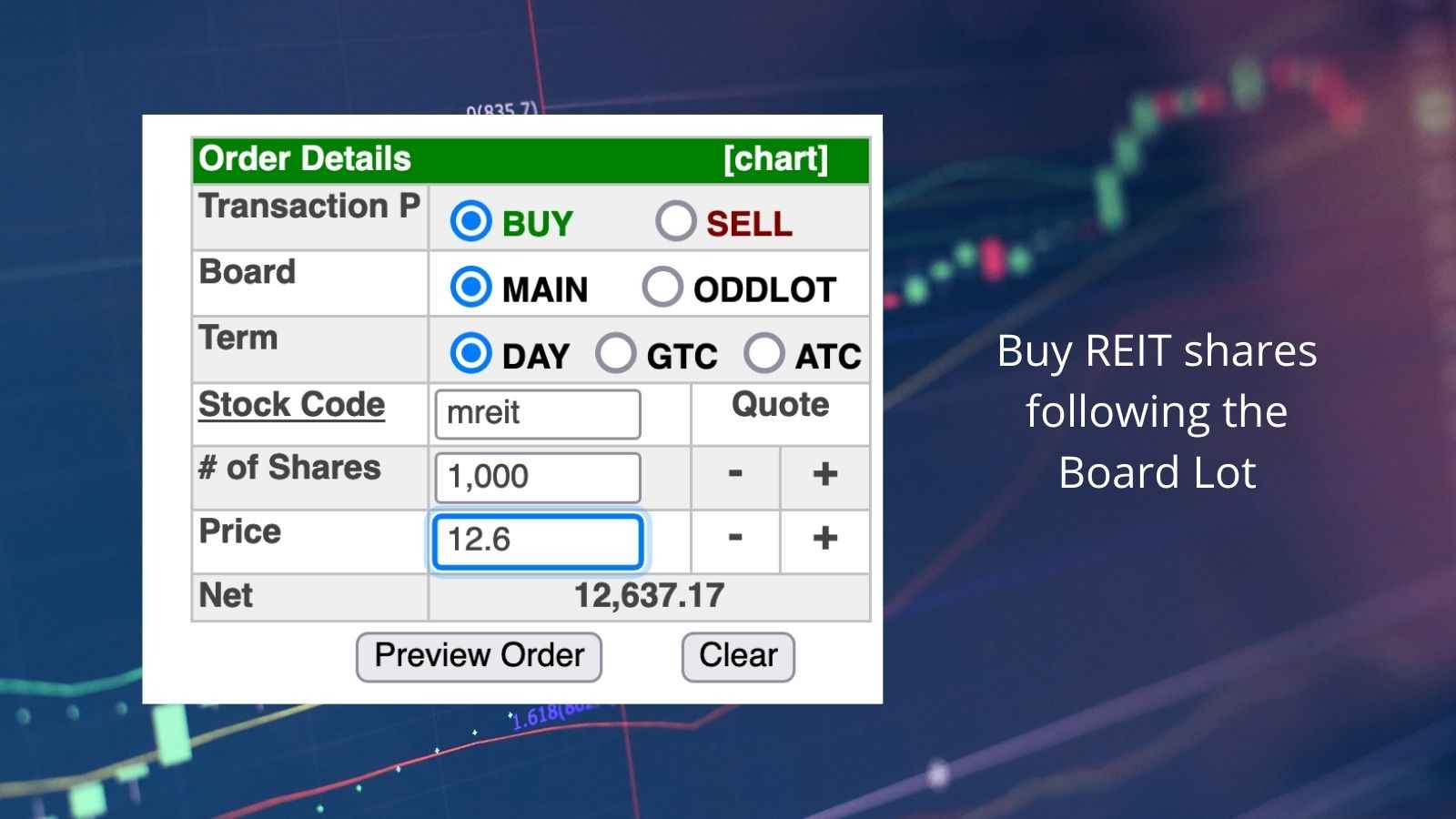 how to trade REIT Philippines step 4